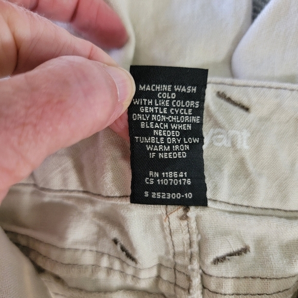 Lane Bryant Linen Cotton Blend Crop Pants Contrast Stitch Tan Pockets Size 14 - Picture 8 of 12